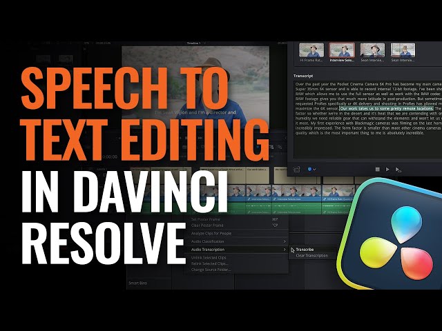 Speech to Text Editing in DaVinci Resolve