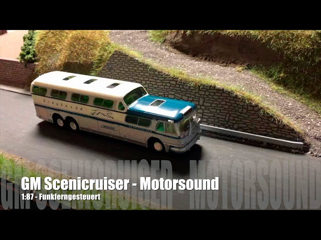 1:87 RC Mikromodell - GM Scenicruiser Greyhound - Funkferngesteuert / Radio Control - Motorsound