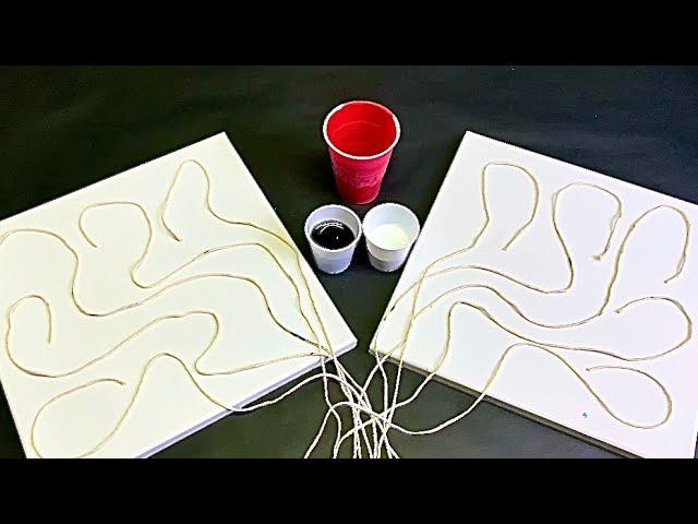 String Pulling 10 @ 1nce on 2 Canvases?! Fluid Art Painting with Acrylics!