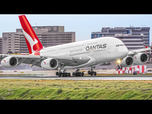 ✈️ 100 CLOSE UP LANDINGS in 1 HOUR | A380 B747 A350 | Los Angeles Airport Plane Spotting [LAX/KLAX]