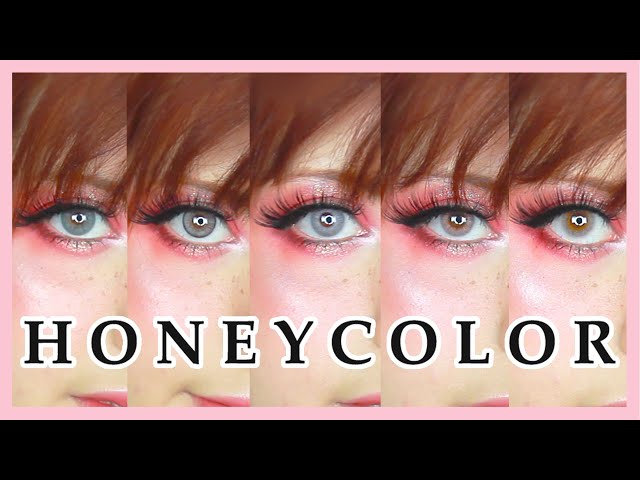 💕👁️ Contact Lenses For Dark Eyes - HoneyColor.com Perfect Hue Gray Try-on & Review 💕👁️