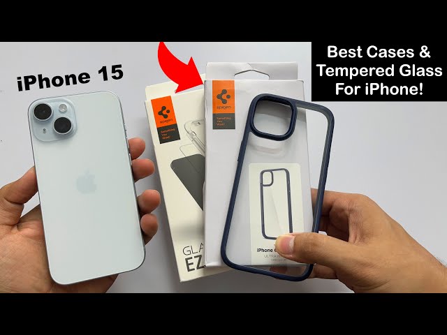 Best iPhone 15, 14 Cases & Tempered Glass 🔥| Spigen Ultra Hybrid, Liquid Air, Thin Fit Case (HINDI)