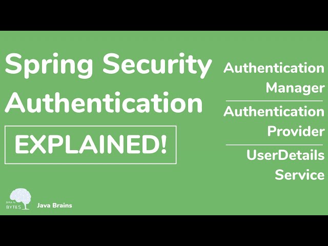 How Spring Security Authentication works - Java Brains