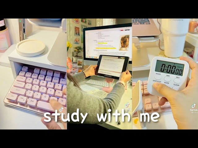 study with me 📚📂🖋📖 | tiktokcompilation|pinkberrytok