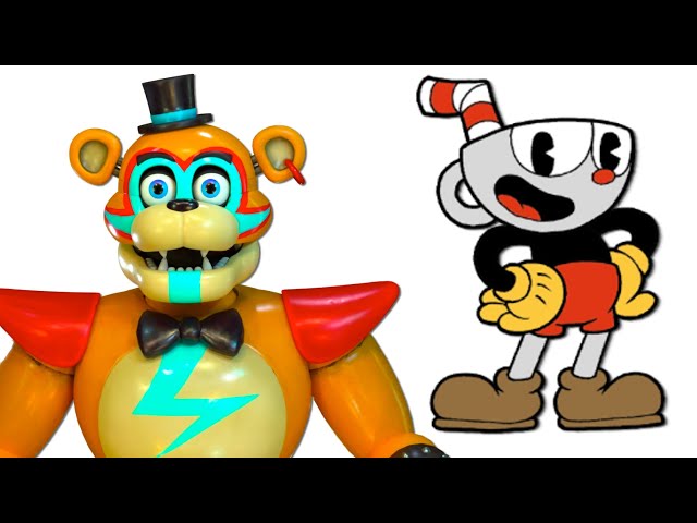FNAF Security breach characters and their favorite CUPHEAD characters