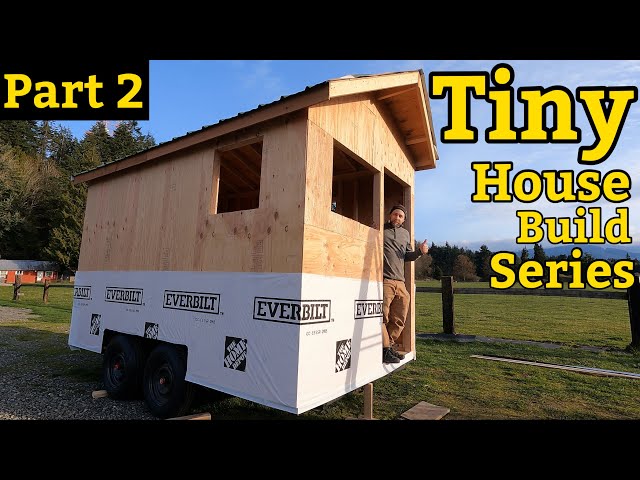 Building a tiny house mini cabin DIY trailer build Part 2