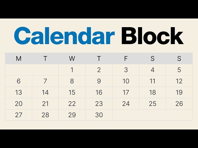 How to Use the WordPress Calendar Block
