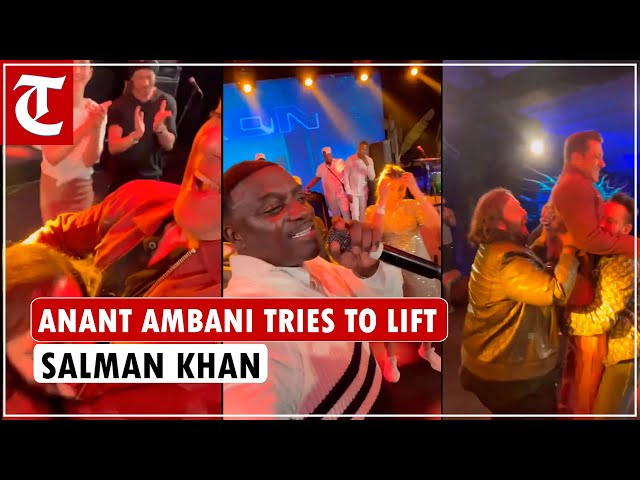 Anant Ambani fails to lift Salman Khan, calls bodyguard Shera to lift him during Akon’s performance