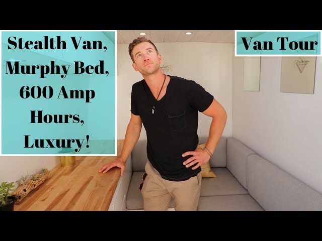 VanLife Tour: Serious STEALTH Luxury Van - Murphy Bed, 600 amp hours of Lithium!