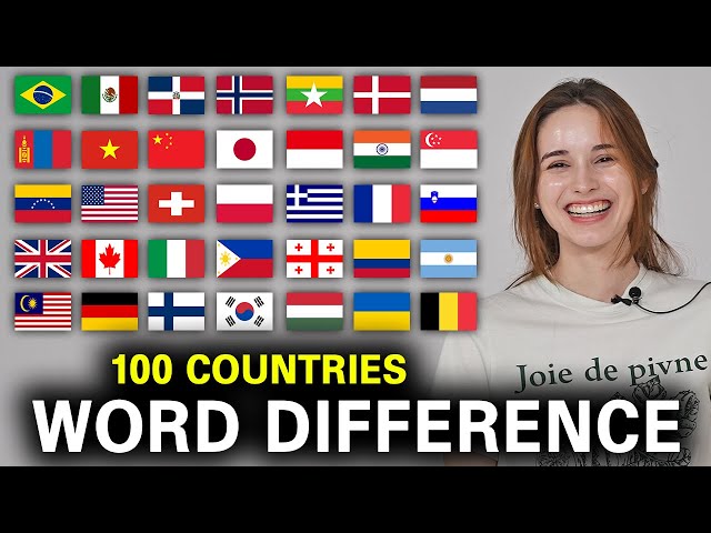 100 Countries Word Differences!!Asian, Latin American, European, Slavic! (video compilation)