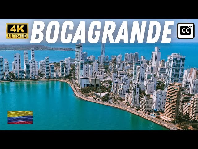 BOCAGRANDE Colombia (4K Walk and Caption Tour)
