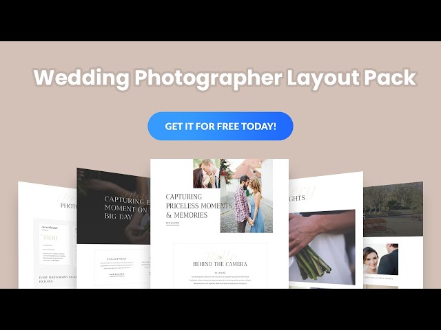 Get a FREE Wedding Photographer Layout Pack for Divi