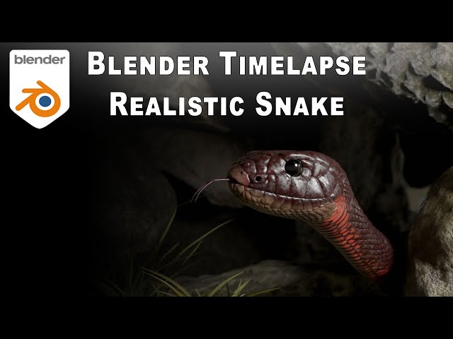 Blender Timelapse - sculpting and texturing a realistic snake