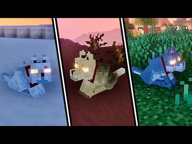 BETTER WOLVES WITH GLOWING EYES MOD FOR MINECRAFT JAVA