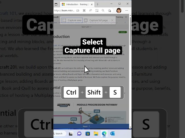 How to screenshot a webpage in Microsoft Edge