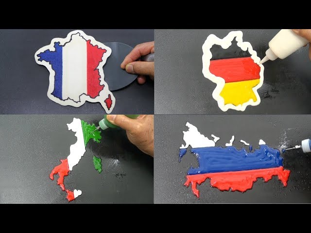 4 Countries Pancake Art - France, Germany, Italy, Russia