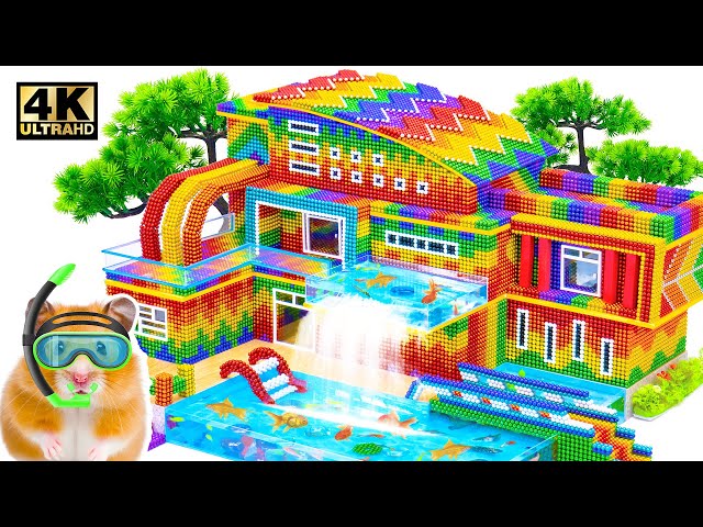 DIY Build Luxury Villa With Water Fall And 2 Storey Swimming Pools From Magnetic Balls (ASMR)