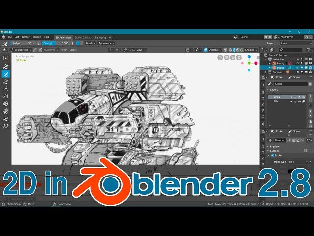 2D In Blender 2.8 Is Amazing!