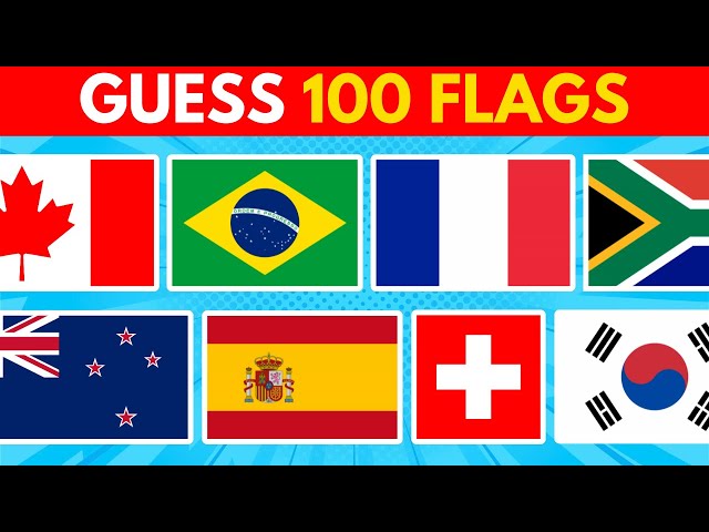 ⛳️ Guess the Country by the Flag Quiz 🏆 | 100 Flags 🌎 | Easy, Medium, Hard, Impossible 🧠