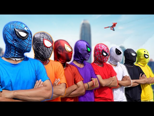 What If ALL COLOR SPIDER-MAN In 1 House ??? ( Colorful SuperHero Movie )