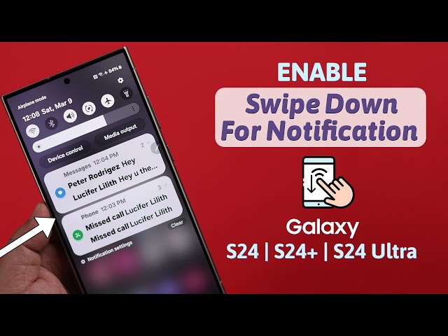Galaxy S24 Ultra/Plus: How to Use Swipe Down For Notification Panel on Samsung Home Screen!