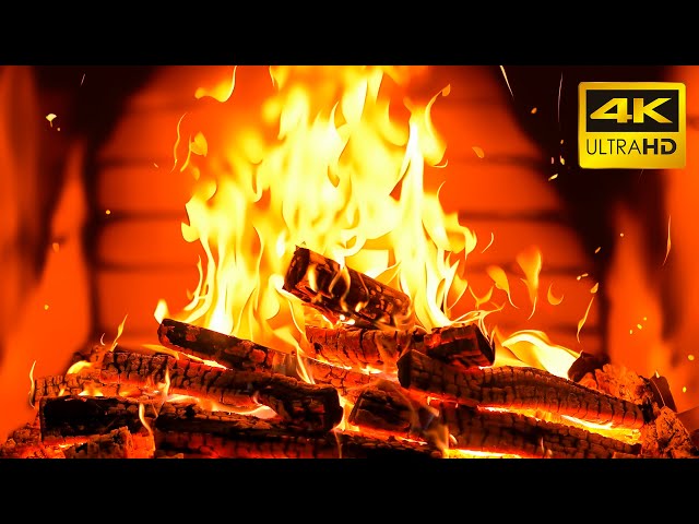 🔥Burning Logs Retreat: Tranquil Bliss by the Cozy Crackling Fireplace (Ultra HD) 4K