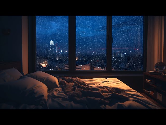 Rain and Thunder Sounds on Window to Drown Out Thoughts and Sleep Instantly, Relax & Meditation ⛈️
