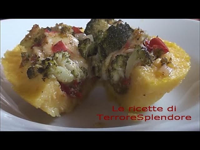 Scodelline di polenta con broccoli