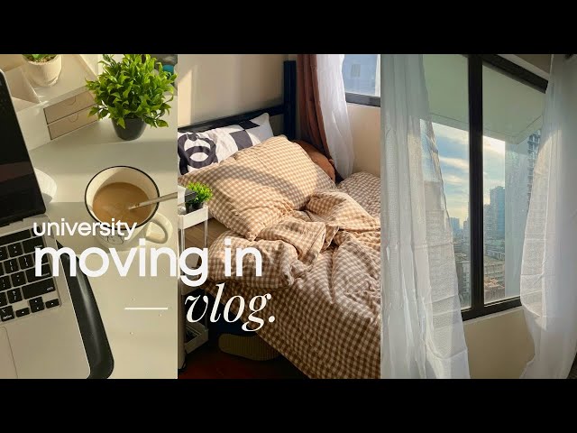 college move in vlog 📦 — first time living alone + dorm tour | uni diaries