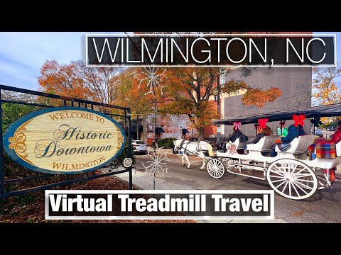 Wilmington North Carolina Downtown Virtual Walks for Treadmill - Walking Scenery - City Walks - 4K
