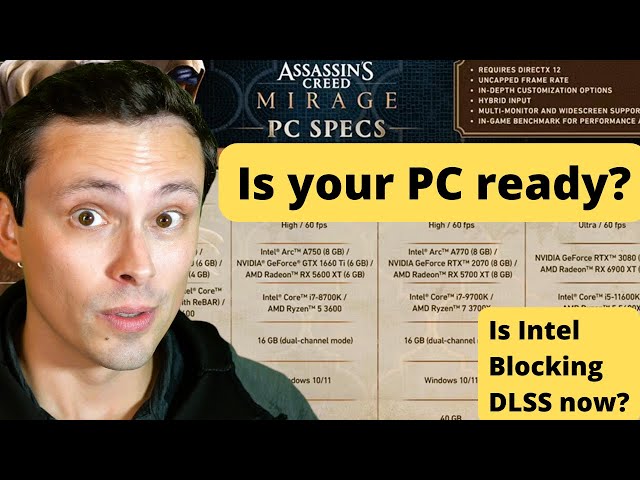 Assassin's Creed Mirage PC System Requirements Analysis- XeSS only?!?- Update in pinned comment