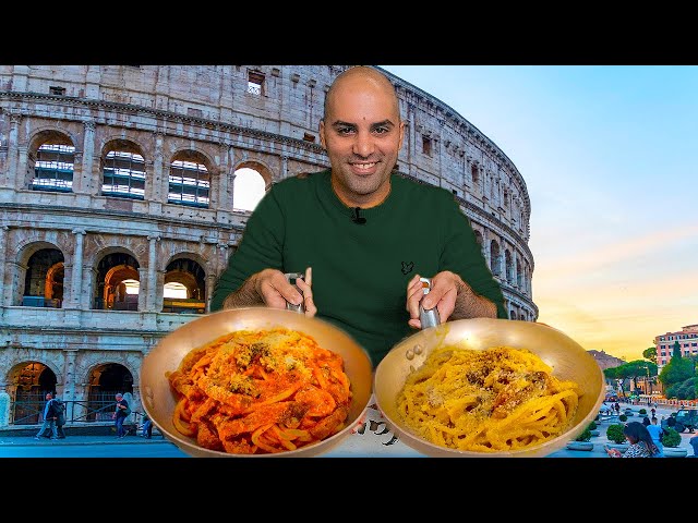 72 Hours Eating ITALIAN FOOD in Rome - CARBONARA + PIZZA - Italian street food tour in Rome, Italy
