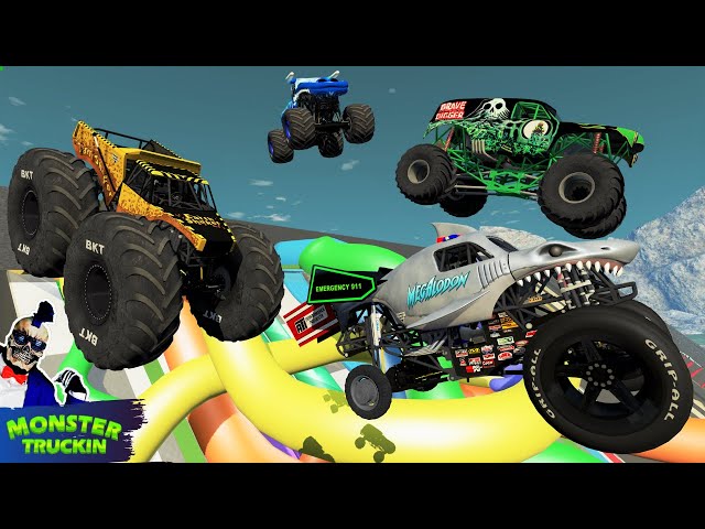 Monster Jam INSANE High Speed Jumps and Crashes #31 | BeamNG Drive