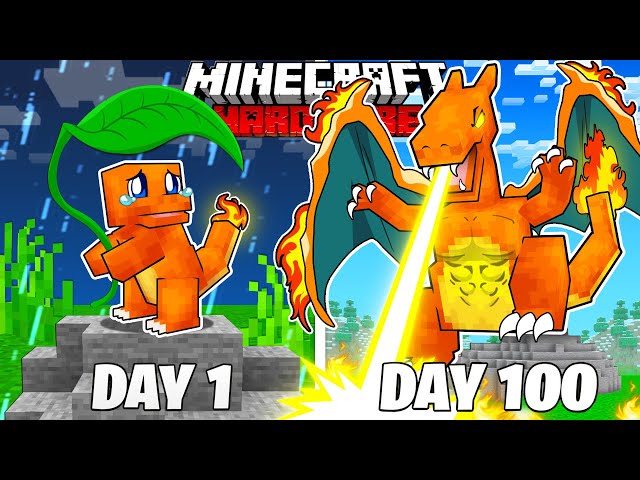 I Survived 100 Days as a FIRE POKEMON in HARDCORE Minecraft
