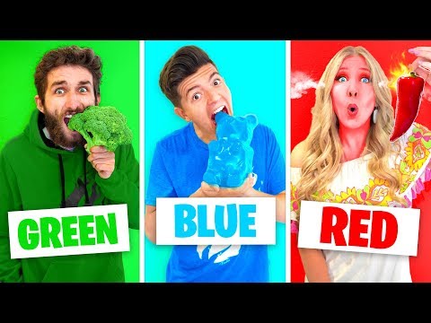Eating Only ONE Color of Food for 24 Hours! (Rainbow Food Challenge)