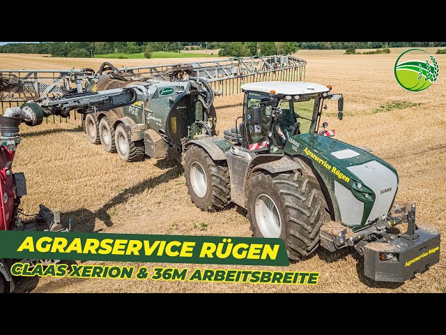 Schlagkraft beim LU Agrarservice Rügen | CLAAS Xerion 4200 mit SAMSON Fass & 36m Arbeitsbreite