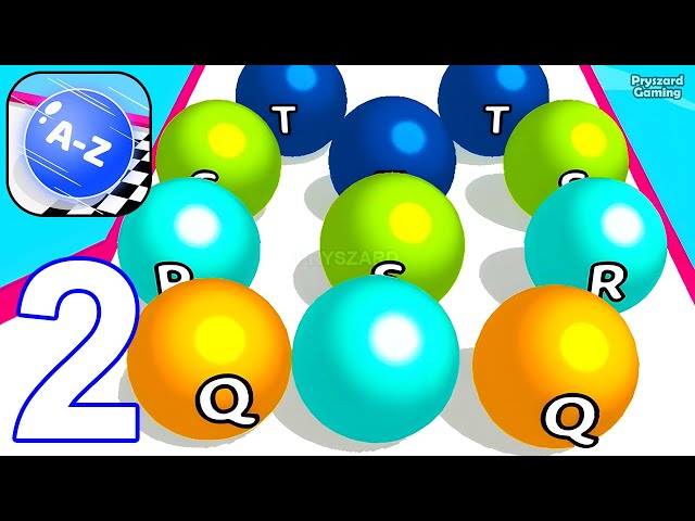 AZ Run - 2048 ABC Runner - Gameplay Walkthrough Part 2 Ball Letters A-Z Merge (iOS,Android)