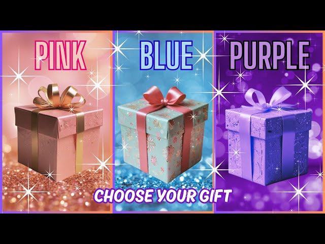 Choose your gift🎁😍💙💖 #chooseyourgift #pickonekickone #3giftbox #pink #blue #purple #giftbox