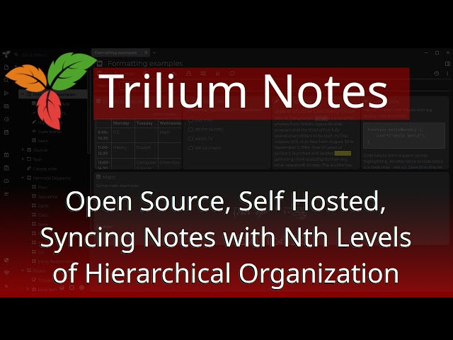 Trilium Notes - Open Source, Self Hosted Notes with nth level Hierarchy and Power!