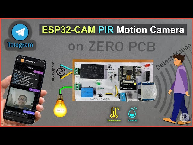 ESP32 CAM PIR Motion Sensor Camera with Light using Telegram App | IoT Projects 2023