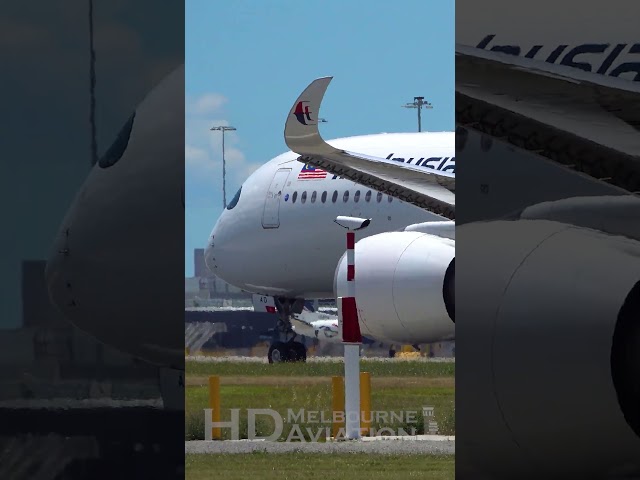 SUPER CLOSE UP Malaysia Airlines Airbus A350 Takeoff at Melbourne Airport Australia #shorts