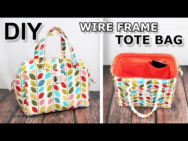 DIY WIRE FRAME TOTE BAG | How to make Lunch Bag Retreat Bag [sewingtimes]