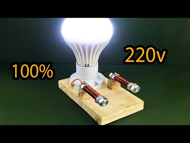 100% Free Energy Generator Self Running by Magnet With Light Bulb 220v