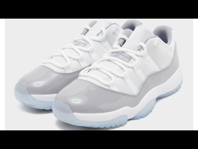 Photos of The Air Jordan 11 Low Cement Grey Sneakers Colorway Retail Price $190 Sneakerhead News