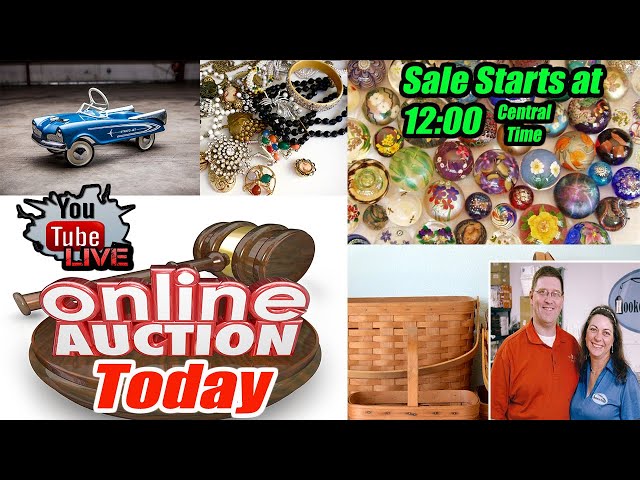 Live 3 Hour Auction Longaberger pottery, baskets, vintage jewelry, coins, kiddie petal cars and more