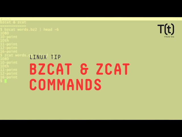 How to use the bzcat and zcat commands: 2-Minute Linux Tips