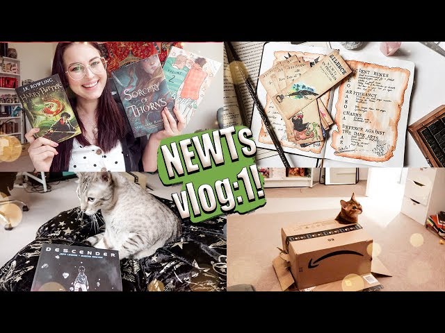 N.E.W.T.s vlog week 1: BUJO set up, achieving 2 grades & cat box time 😂| Book Roast