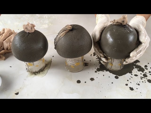 Project Cement craft | Ideas Make Mushrooms Cement With Foot Socks Of Wife | Garden Decoration