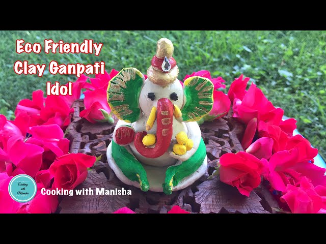 Making eco friendly clay Ganpati idol easy way | #ganeshchaturthi2019 | Cooking with manisha