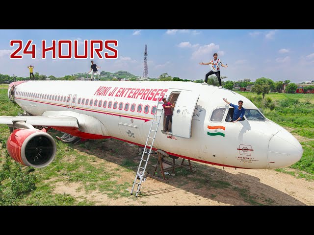 24 Hours in a Plane Challenge😱 | ₹700 करोड़ के विमान में 24 घंटे | Will We Survive?